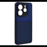 Szilikon telefonvédő (ütésállóság, mágneses, bőr hatású hátlap, csíkos) SÖTÉTKÉK Xiaomi Redmi Note 14 5G "Gigapack csomagolás" (GP-167572) (GP-167572)