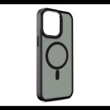 Szilikon telefonvédő (ütésállóság, matt, műanyag hátlap, kameravédő, MagSafe) FEKETE Apple iPhone 15 "Gigapack csomagolás" (GP-147843) (GP-147843)