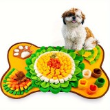 Szimatszőnyeg kutyáknak Sárga-zöld színben - Szaglásfejlesztő és interaktív játék kutyák részére