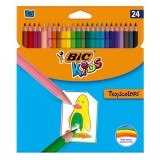 Színes ceruza BIC Kids Tropicolors hatszögletû 24 darabos