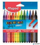 Színes ceruza és filctoll készlet, MAPED "Color'Peps INFINITY", 15+12 különböző szín