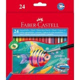 Színes ceruza FABER-CASTELL Aquarell hatszögletû 24 darabos+ecset