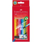 Színes ceruza FABER-CASTELL háromszögletû 12 darabos+színes radír
