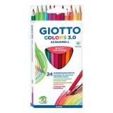 Színes ceruza GIOTTO Colors 3.0 aquarell háromszögletû 24 darabos