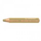 Színes ceruza, kerek, vastag, STABILO "Woody 3 in 1", arany