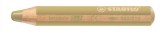 Színes ceruza, kerek, vastag, STABILO Woody 3 in 1, arany (TST880810)