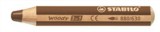 Színes ceruza, kerek, vastag, STABILO Woody 3 in 1, barna (TST880630)