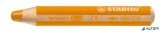 Színes ceruza, kerek, vastag, STABILO "Woody 3 in 1", narancssárga