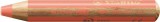 Színes ceruza, kerek, vastag, STABILO Woody 3 in 1 Pastel, pasztell piros (TST880301)