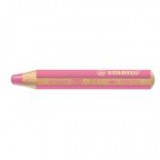 Színes ceruza, kerek, vastag, STABILO "Woody 3 in 1", rózsaszín