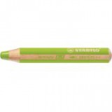 Színes ceruza, kerek, vastag, STABILO "Woody 3 in 1", világoszöld