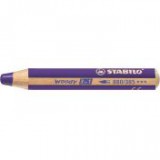 Színes ceruza, kerek, vastag, STABILO "Woody 3 in 1", viola