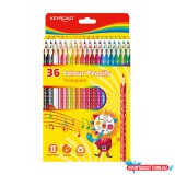 Színes ceruza készlet 18 cm háromszögletû Keyroad 36 különféle szín