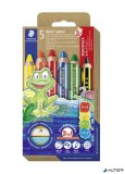 Színes ceruza készlet, grafitceruzával, hegyezővel, jumbo, STAEDTLER "Noris® junior 140", 5+1 szín