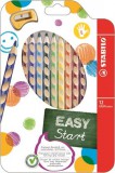 Színes ceruza készlet, háromszögletű, balkezes, STABILO EasyColours, 12 különböző szín (TST33112)