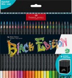 Színes ceruza készlet, háromszögletű, FABER-CASTELL "Black Edition", 50 különböző szín