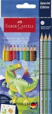 Színes ceruza készlet, háromszögletű, FABER-CASTELL Grip Dinoszaurusz 10+3 különböző szín (TFC201545)