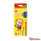 Színes ceruza készlet háromszögletű Keyroad 12 klf. szín