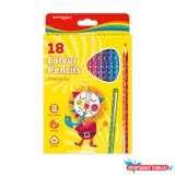 Színes ceruza készlet háromszögletû Keyroad 18 különféle szín