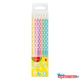 Színes ceruza készlet háromszögletû Keyroad Pastel 6 különféle pasztell szín