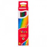 Színes ceruza készlet, háromszögletű, KORES "Triangular", 6 különböző szín [6 db]