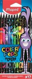 Színes ceruza készlet, háromszögletű, MAPED &#039;Color&#039;Peps Monster&#039;, 12 különböző szín