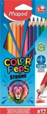 Színes ceruza készlet, háromszögletű, MAPED &#039;Color&#039;Peps Strong&#039;, 12 különböző szín