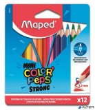 Színes ceruza készlet, háromszögletű, MAPED 'Mini Color'Peps Strong', 12 különböző szín