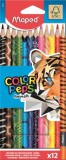 Színes ceruza készlet, háromszögletű, MAPED Color&#039;Peps Animal, 12 különböző szín (IMA832212)