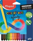Színes ceruza készlet, háromszögletű, MAPED "Color'Peps INFINITY", 12 különböző szín