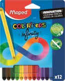Színes ceruza készlet, háromszögletű, MAPED Color'Peps INFINITY, 12 különböző szín (IMA861600)