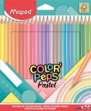 Színes ceruza készlet, háromszögletű, MAPED "Color'Peps Pastel", 24 különböző pasztell szín