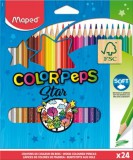 Színes ceruza készlet, háromszögletű, MAPED Color&#039;Peps Star, 24 különböző szín (IMA183224)