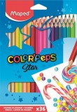 Színes ceruza készlet, háromszögletű, MAPED Color&#039;Peps Star, 36 különböző szín (IMA832017)