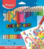 Színes ceruza készlet, háromszögletű, MAPED Color&#039;Peps Star, 48 különböző szín (IMA832048)