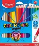 Színes ceruza készlet, háromszögletű, MAPED Color&#039;Peps Strong, 24 különböző szín (IMA862724)