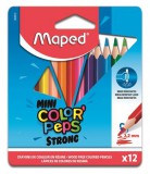 Színes ceruza készlet, háromszögletű, MAPED Mini Color'Peps Strong, 12 különböző szín (IMA862812)