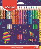 Színes ceruza készlet, háromszögletű, MAPED Pixel Party, 24 különböző szín (IMA862206)