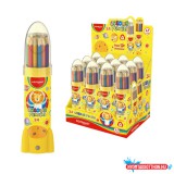 Színes ceruza készlet háromszögletû, rakéta palackban Keyroad 24 különféle szín