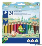 Színes ceruza készlet, háromszögletű, STAEDTLER 'Noris Colour 187', 24 különböző szín