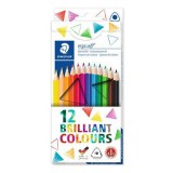 Színes ceruza készlet, háromszögletű, STAEDTLER Ergo Soft 157, 12 különböző szín (TS157C12)