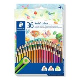 Színes ceruza készlet, háromszögletű, STAEDTLER Noris Colour 187, 36 különböző szín (TS187CD36)
