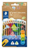 Színes ceruza készlet, háromszögletű, STAEDTLER Noris&reg; colour jumbo 188, 12 különböző szín (TS188C12)