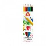 Színes ceruza készlet, háromszögletű, vastag, ICO "Süni", 6 különböző szín [6 db]