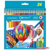 Színes ceruza készlet, hatszögletű Connect 24 klf. szín