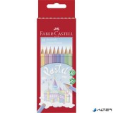 Színes ceruza készlet, hatszögletű, FABER-CASTELL, 10 különböző pasztell szín