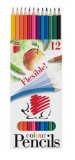 Színes ceruza készlet, hatszögletű, hajlékony, ICO Süni, 12 különböző szín (TICSZH12)