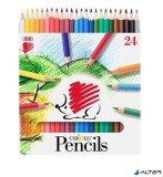 Színes ceruza készlet, hatszögletű, ICO 'Süni', 24 különböző szín