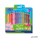 Színes ceruza készlet, hatszögletű, jumbo, STAEDTLER „Noris® junior 140", Peppa malac, 12 szín