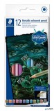 Színes ceruza készlet, hatszögletű, STAEDTLER® 'metallic 146M', 12 különböző metál szín